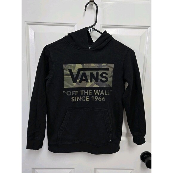 Vans Camouflage Logo Black Hoodie Youth Size S - Picture 1 of 3